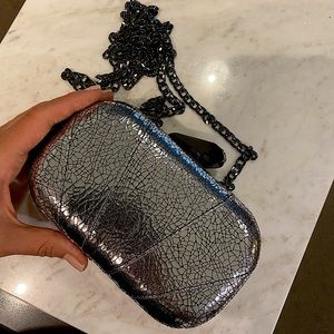 Silver Clutch w/ chain